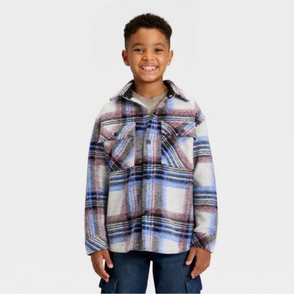 Cat & Jack Kids Plaid Shacket 6/7 NEW